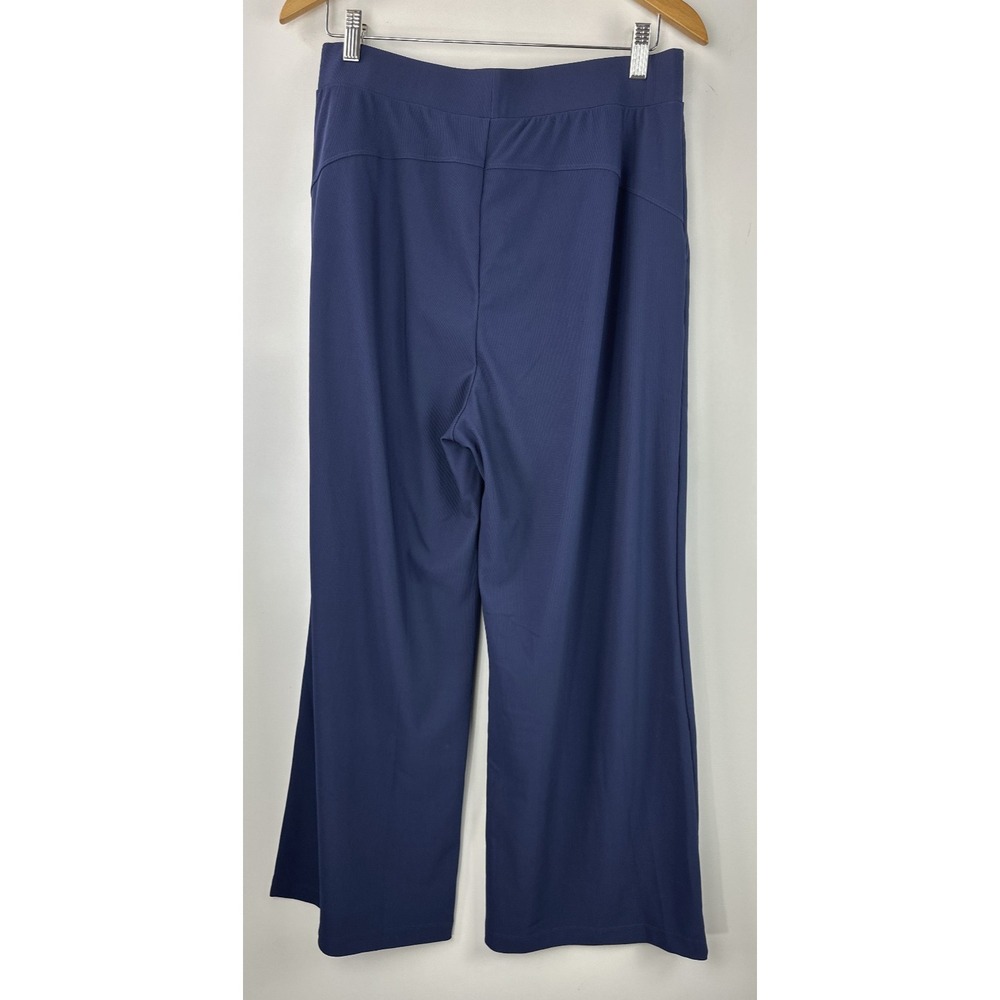 Halara Flex High Waisted Wide Leg Pants Micro Waffle Blue Womens LP Large Petite - Picture 10 of 14